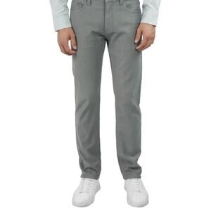 Jachs New York Men’s Straight Fit Flex Waistband 5-Pocket Pants, Gray, 32x34